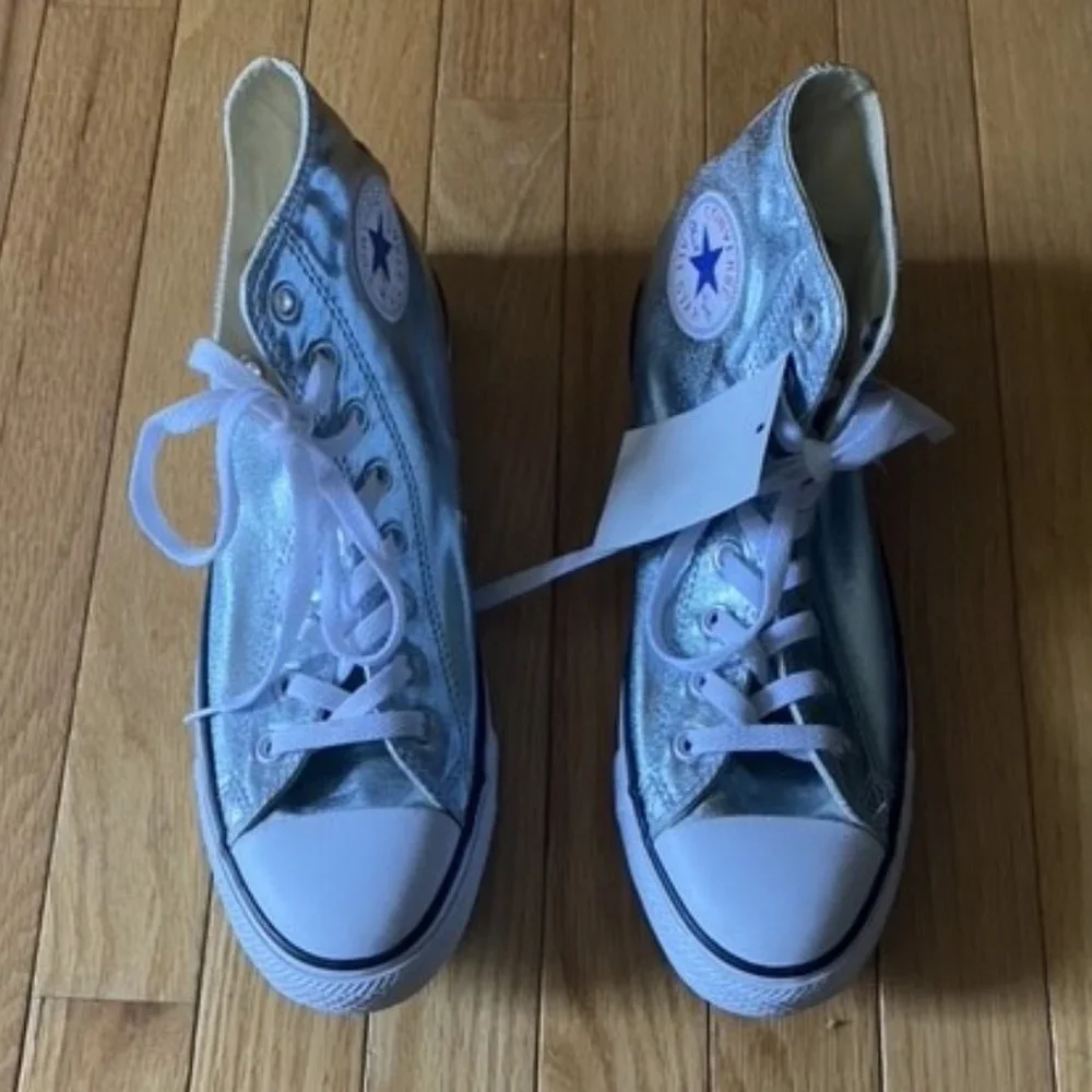 Metallic Unisex Ice Blue Converse - Picture 1 of 6